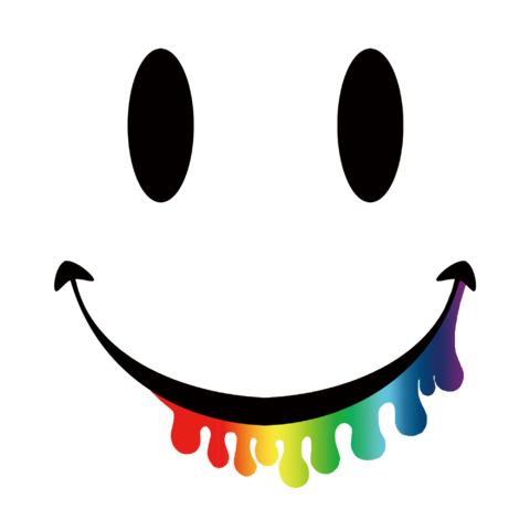 Juicy Smiley Rainbow ジューシースマイリーレインボー Black 絵文字 顔文字 デザインtシャツ通販 Tシャツトリニティ