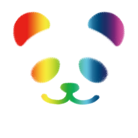 Panda Smiley Rainbow パンダスマイリーレインボー スマイルマーク 絵文字 顔文字 デザインtシャツ通販 Tシャツトリニティ