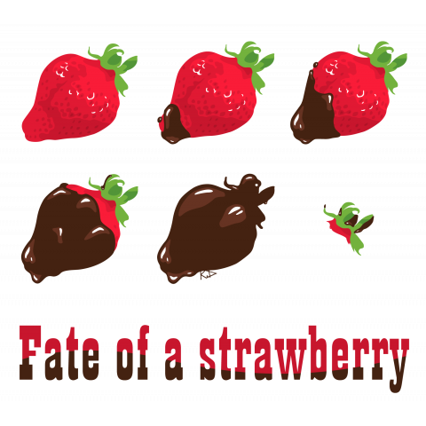 Fate of a strawberry
