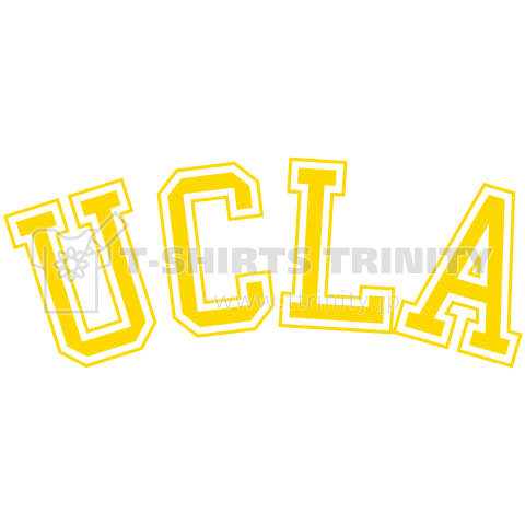 UCLA文字タイポグラフィデザインプリント(イエローバージョン)/タイポグラフィ,文字,UCLA,Tシャツ,ロンT,パーカー,スウェット