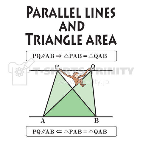 平行線と面積(木から木へ飛び移るサル)