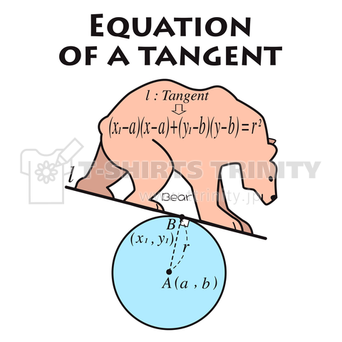 円の接線方程式(円の接線上でバランスをとるクマさん)