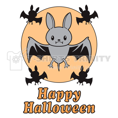 かわいいコウモリくん ハロウィンバージョン デザインtシャツ通販 Tシャツトリニティ