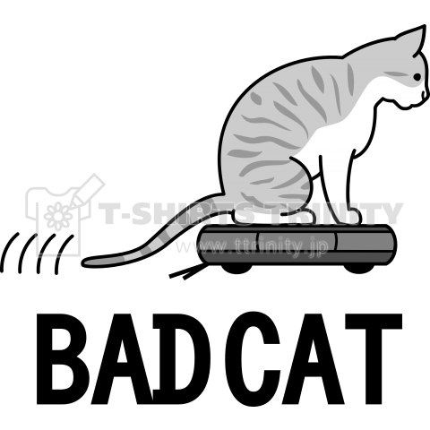 ルンバに乗る猫 デザインtシャツ通販 Tシャツトリニティ