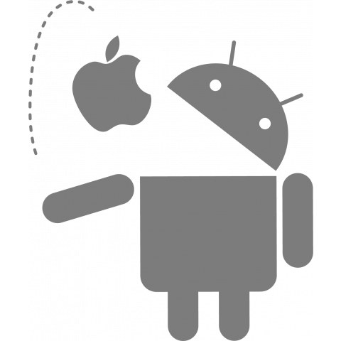 Droid Eating The Apple Without Text デザインtシャツ通販 Tシャツトリニティ