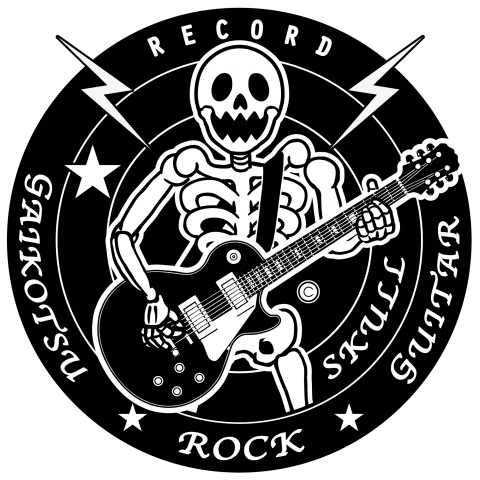 骸骨(ガイコツ・スカル・ドクロ)・ギタリスト・ギター(guitar)・スピーカー・レコード・ROCK （バッグ）|デザインTシャツ通販【Tシャツトリニティ】