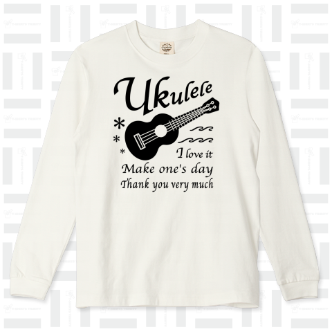 ウクレレ・UKULELE・楽器・Tシャツ アイテム・グッズ・デザイン・イラスト・ハワイアン・Black・黒