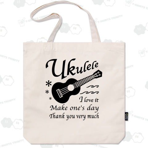 ウクレレ・UKULELE・楽器・Tシャツ アイテム・グッズ・デザイン・イラスト・ハワイアン・Black・黒