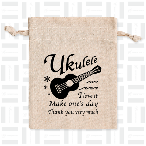 ウクレレ・UKULELE・楽器・Tシャツ アイテム・グッズ・デザイン・イラスト・ハワイアン・Black・黒