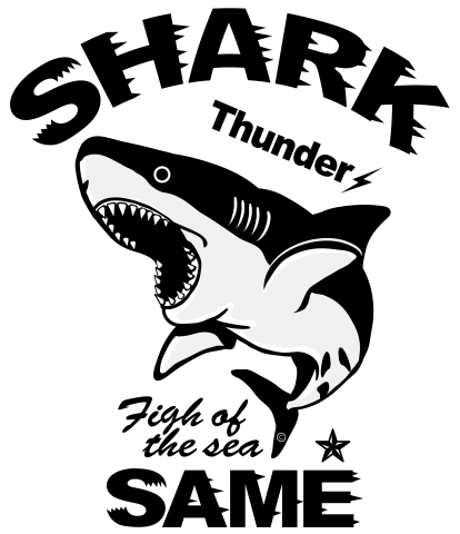 サメ 鮫 シャーク デザイン イラスト アイテム Tシャツ グッズ 黒 サンダー Shark Same C デザインtシャツ通販 Tシャツトリニティ