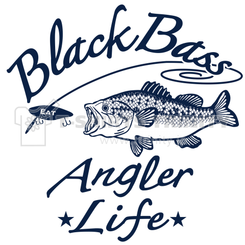 ブラックバス Black Bass 釣り人 デザイン イラスト アイテム ブラックバス Tシャツ グッズ デザインtシャツ通販 Tシャツトリニティ