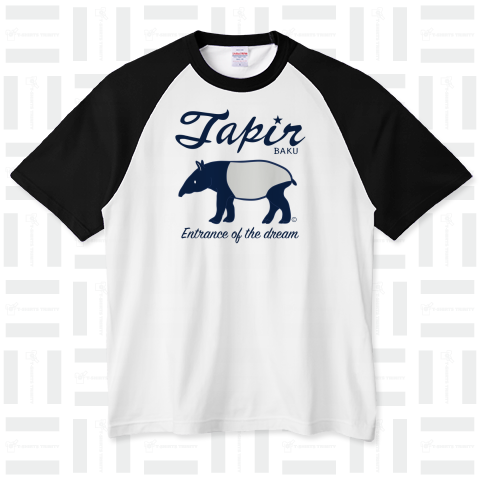 バク(獏)Tapir・イラスト・デザイン・Tシャツ・アニマル・動物・アイテム・グッズ・マレーバク・夢喰い・絵図