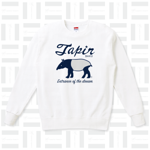 バク(獏)Tapir・イラスト・デザイン・Tシャツ・アニマル・動物・アイテム・グッズ・マレーバク・夢喰い・絵図