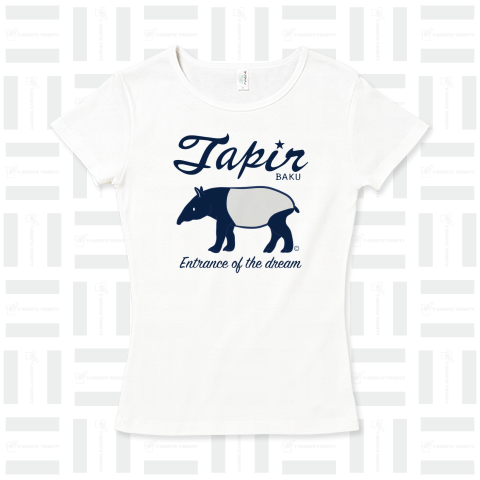 バク(獏)Tapir・イラスト・デザイン・Tシャツ・アニマル・動物・アイテム・グッズ・マレーバク・夢喰い・絵図