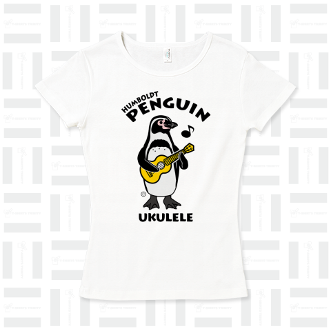 ペンギン・ウクレレ・ギター・PENGIN・イラスト・デザイン・Tシャツ・アニマル・フンボルトペンギン・楽器・演奏・動物・アイテム・グッズ・音符(おんぷ)UKULELE