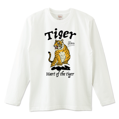 虎トラタイガー 崖の上の虎 とら 吠える虎 アニマル 動物 猛獣 猛虎 アイテム グッズ かわいい かっこいい 虎イラスト Tiger シンプル デザイン オリジナル Tシャツ デザインtシャツ通販 Tシャツトリニティ