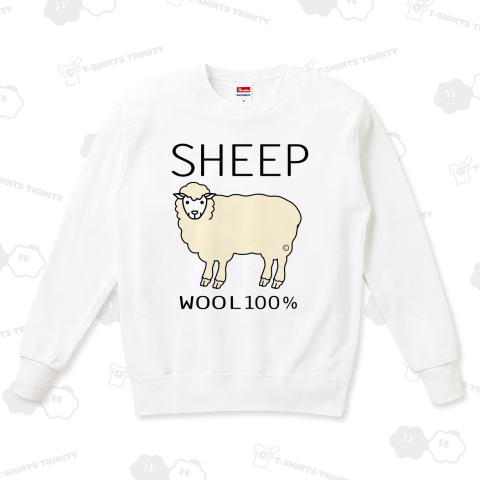 羊・ひつじ・イラスト・デザイン・ひつじグッズ・羊グッツ・動物・アニマル・かわいい・sheep・Tシャツ・トートバック・羊・未・WOOL100%・ウール100%・オリジナル(C)