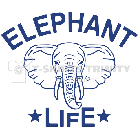 ゾウ 象 エレファント グッズ 青 イラスト デザイン Elephant 動物 アニマル 線画 かわいい Tシャツ トートバック 神聖な動物 アフリカゾウ 謎 密猟反対 オリジナル C デザインtシャツ通販 Tシャツトリニティ