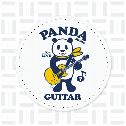 パンダ・ギター・楽器・デザイン・Tシャツ・音楽・動物・グッズ・ギタリスト・GUITAR・Music・楽器演奏パンダ・ギターを弾くパンダ・黄色いギター・かわいいパンダイラスト・絵・オリジナル