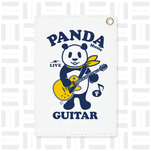 パンダ・ギター・楽器・デザイン・Tシャツ・音楽・動物・グッズ・ギタリスト・GUITAR・Music・楽器演奏パンダ・ギターを弾くパンダ・黄色いギター・かわいいパンダイラスト・絵・オリジナル