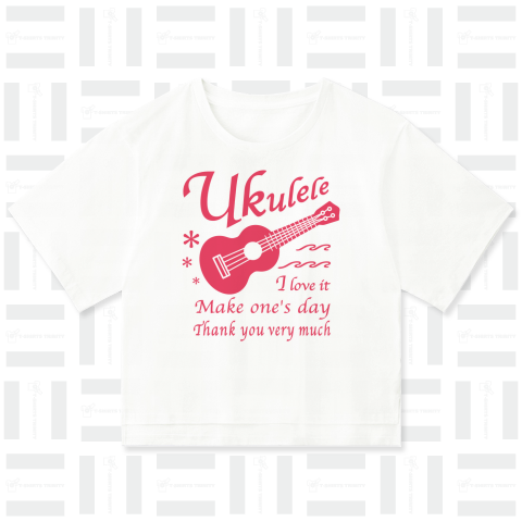 ウクレレ・UKULELE・楽器・音楽・Tシャツ・ウクレレアイテム・グッズ・デザイン・イラスト・ハワイアン・ミュージック・ウクレレスタイル・陽気・楽しい・常夏・趣味・ギター・ライフスタイル・赤
