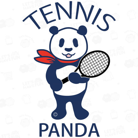 パンダ・テニス・全身・イラスト・ラケット・TENNIS・アイテム・デザイン・ガット・スポーツ・サーブ・かっこいい・かわいい・選手・画像・ボール・王子・絵・オリジナル(C)