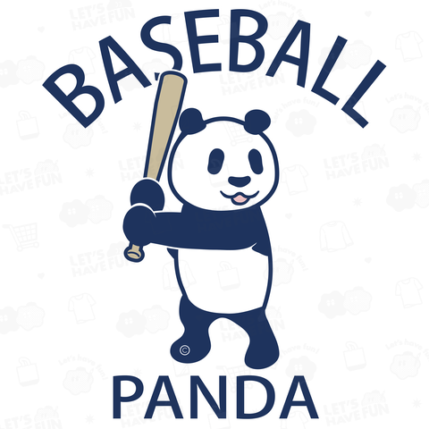 パンダ野球・ベースボール・BASEBALL・デザイン・動物・イラスト・スポーツ・PANDA・ホームラン・オリジナル(C)