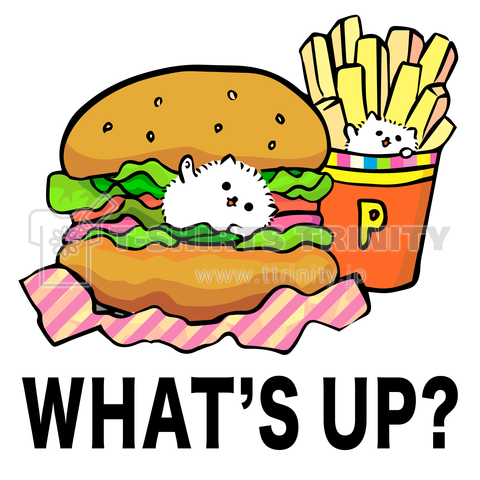 ポメラニアン,ハンバーガー,WHAT’S UP?