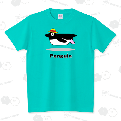 ほのぼの麦わら帽子のペンギン スタンダードTシャツ(5.6オンス)