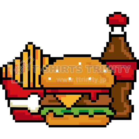 ドット絵のバーガーセット