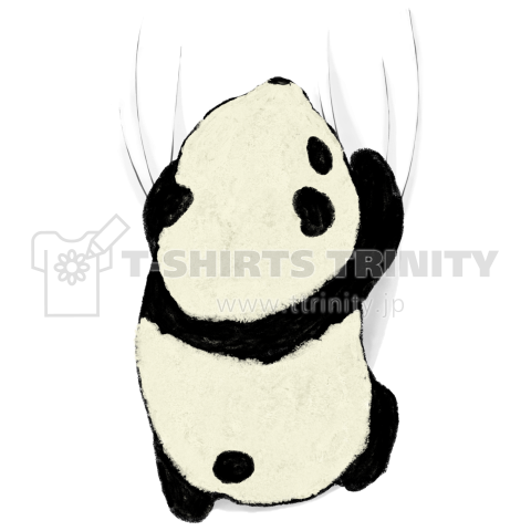 しがみつくパンダの赤ちゃん デザインtシャツ通販 Tシャツトリニティ