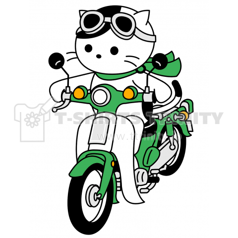 ビジネスバイクに乗る猫 デザインtシャツ通販 Tシャツトリニティ