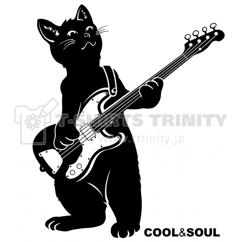 黒猫ベーシスト デザインtシャツ通販 Tシャツトリニティ