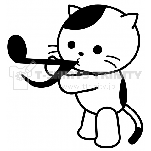音符楽器と猫(トランペット)