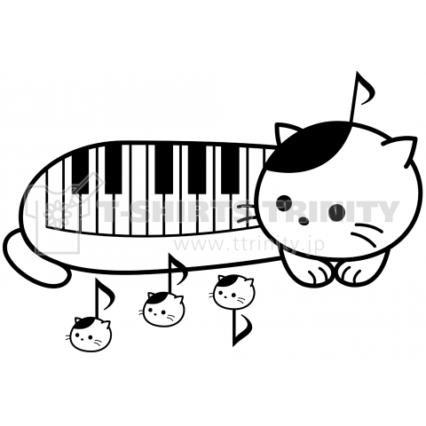 ピアノ猫と音符子猫