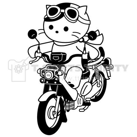 ビジネスバイクに乗る猫(野原用)