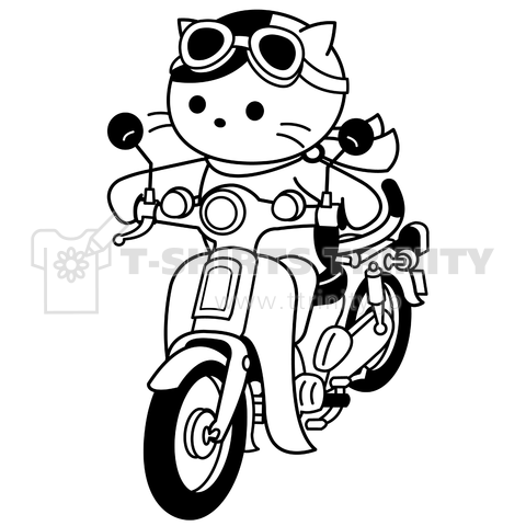 ビジネスバイクに乗る猫(街中用)
