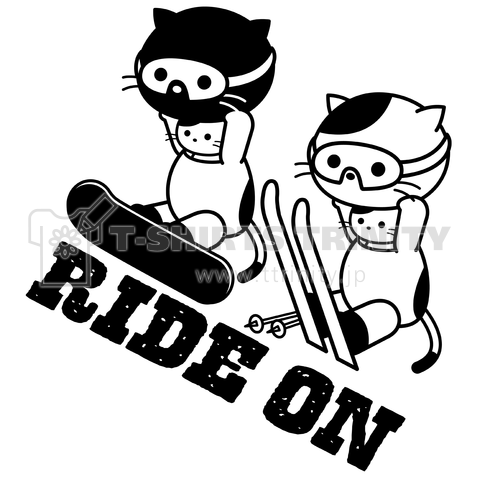「RIDE ON」スキー&スノボ猫