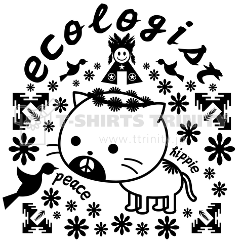 エコロジストなヒッピー猫(アゴヒゲ白猫)