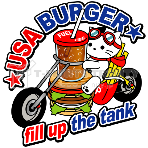 USAバーガーでお腹満タン!!!のライダー猫