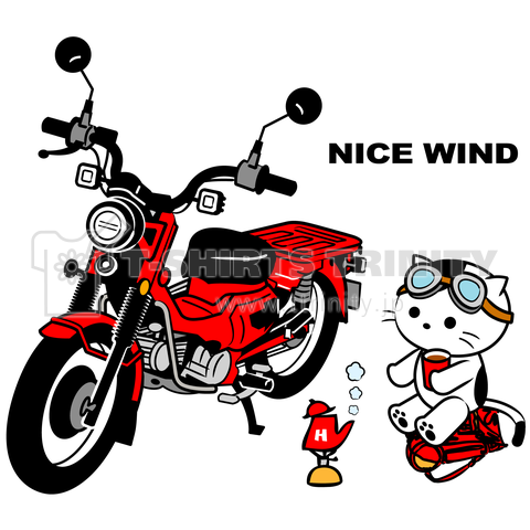 NICE WIND「赤いバイクと猫」