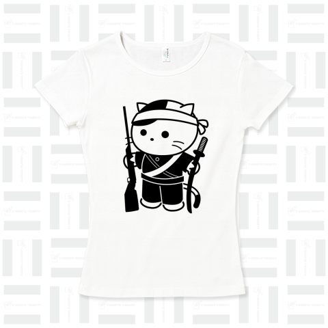 白虎隊の猫-ラストサムライ-（レディースTシャツ）|デザインTシャツ ...