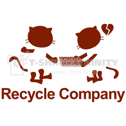 チョコレート・リサイクル会社のピクトグラム猫