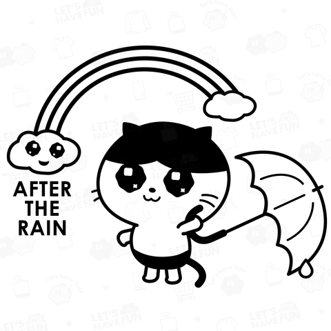 「雨上がり」うるうる目のはちわれ猫