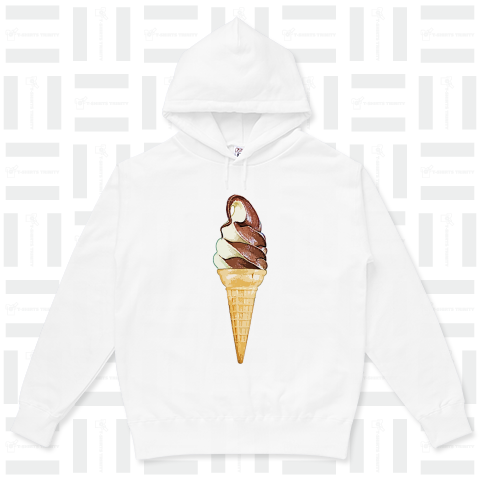 ソフトクリーム_バニラとチョコレート（パーカー）|デザインTシャツ