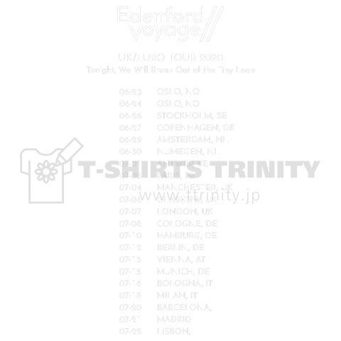 Edenford Voyage-UK/EURO TOUR 2020 (Tonight, We Will Break Out of the Tiny Loop) Tee