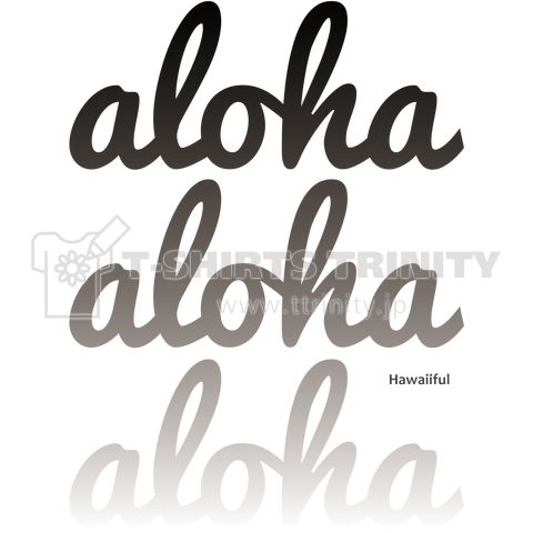 バックプリント モノクローム aloha aloha aloha 009 ハワイTシャツ