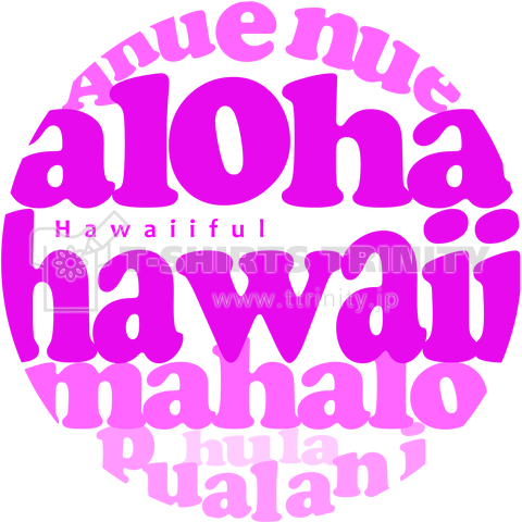 ハワイ語Tシャツ ピンク色 040