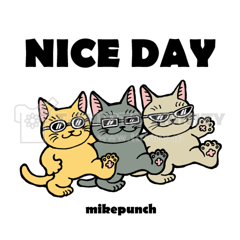 Nice Day グラサンにゃんこ デザインtシャツ通販 Tシャツトリニティ