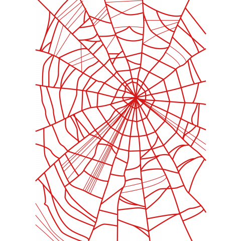 蜘蛛の巣ー赤ー両面プリント デザインtシャツ通販 Tシャツトリニティ